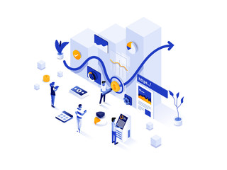 Poster - modern isometric illustration design - investment solution