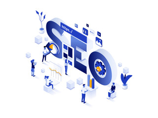 Modern Isometric Illustration design - SEO