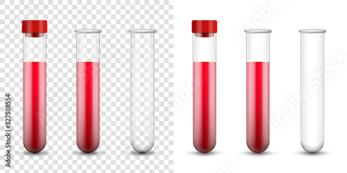 Cuadros en Lienzo Creative vector illustration test tubes, laboratory glassware isolated on transparent background