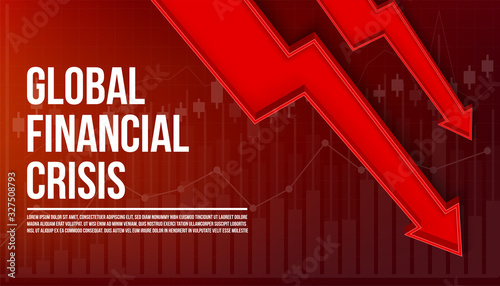 Fotomural Creative vector illustration of global finance crisis background