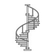 Metal staircase vector icon.Outline vector icon isolated on white background metal staircase.