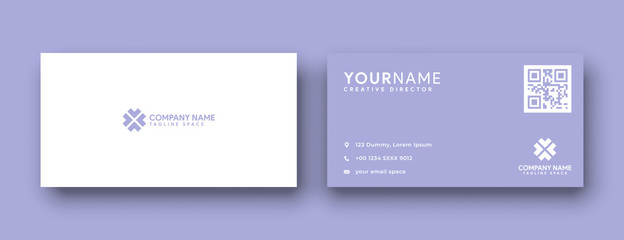 Wall Mural - Minimal business card print template design. lavender purple color and simple clean layout.