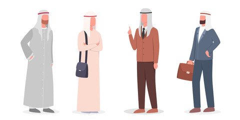 Sticker - Muslim man talk to each other. Arabian business man wearing