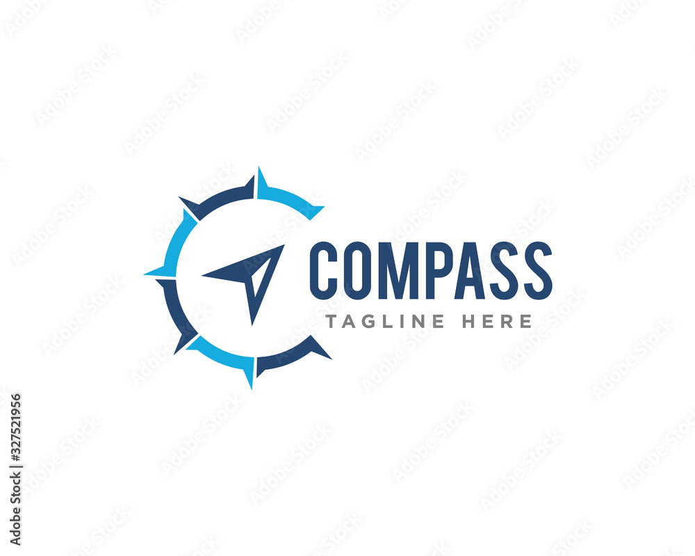 Compass Plus Icon Logo Compass Logo Icon Design Vector Stock Vector | Adobe Stock