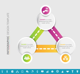 Wall Mural - Cycle infographic design with 16 extra icons - Vector Illustration