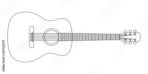 Fotomural Acoustic guitar outline silhouette