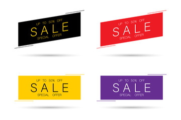 Wall Mural - Sale, banners collection. Sale special offer. Up to 50% off. Sale banners vector illustration