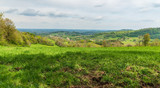 Fototapeta Storczyk - springtime rolling rural landscape above Goleszow willage in Poland near borders with Czech republic
