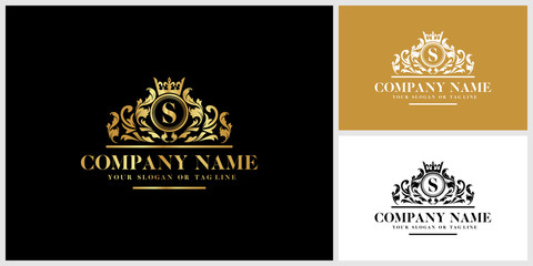 Wall Mural - Letter S logo design luxury gold vector