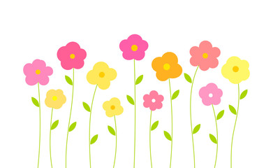 Wall Mural - colorful spring flowers isolated on white background.