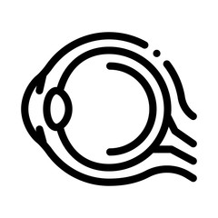 Poster - Human Eyeball Anatomy Organ Icon Thin Line Vector. Health Eyeball Structure With Retina, Nerve And Neuron Concept Linear Pictogram. Black And White Outline Sign Isolated Contour Symbol Illustration