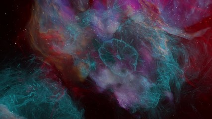 Wall Mural - Flying in to Space Nebula Background (Loop)