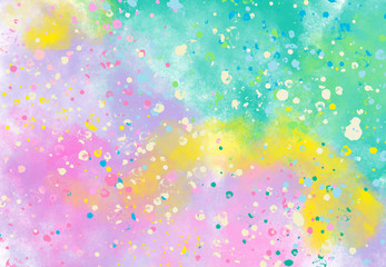 Wall Mural - Abstract watercolor splatter brush digital art painting soft focus for texture background