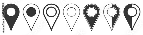 Fotomural Location pin icons. Navigation icon. Map pointer