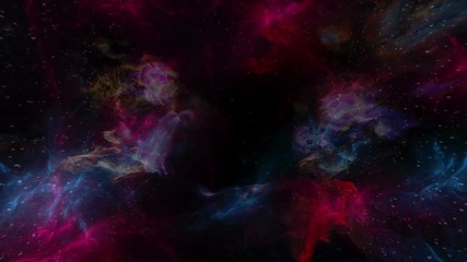 Wall Mural - Flying in to Space Nebula Background (Loop)