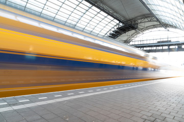 Sticker - Train arriving in Amsterdam Central station