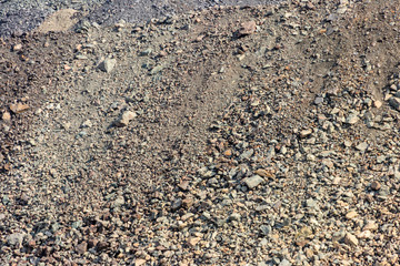 Close-up of a slag heap of iron ore quarry