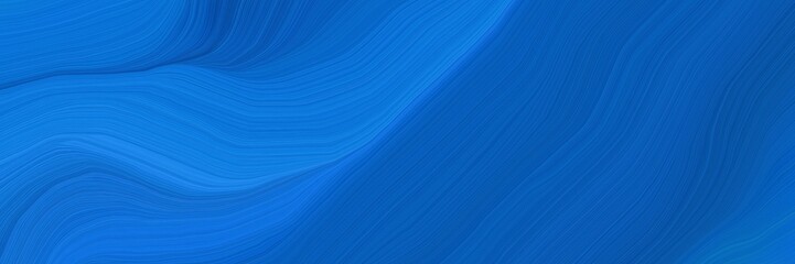 Aufkleber - dynamic futuristic banner. elegant curvy swirl waves background illustration with strong blue, dodger blue and royal blue color
