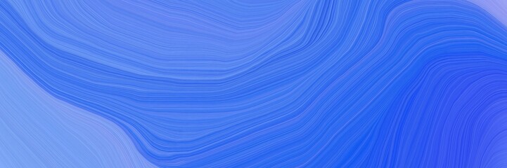Poster - landscape banner with waves. modern curvy waves background illustration with royal blue and corn flower blue color