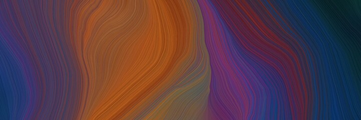 Poster - futuristic banner background with old mauve, sienna and very dark blue color. modern waves background illustration