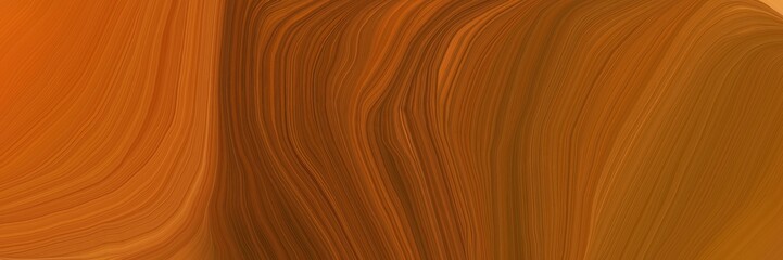 Aufkleber - landscape orientation graphic with waves. modern soft swirl waves background design with saddle brown, coffee and chocolate color