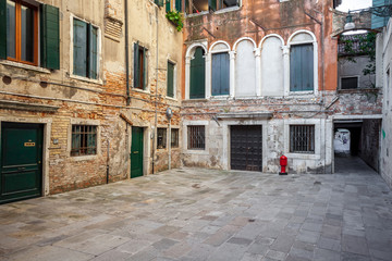 Historic architecture and narrow streets in Venice