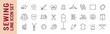 Sewing vector isolated line icon set. Sewing tools