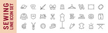 Sewing Vector Isolated Line Icon Set. Sewing Tools