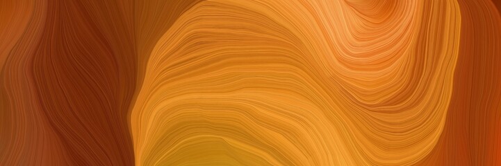 Poster - futuristic banner background with coffee, bronze and chocolate color. modern curvy waves background design