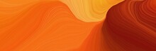 Beautiful Futuristic Banner With Dark Orange, Maroon And Pastel Orange Color. Curvy Background Illustration