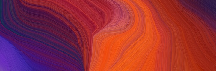 Wall Mural - futuristic background banner with firebrick, very dark violet and coffee color. modern curvy waves background design