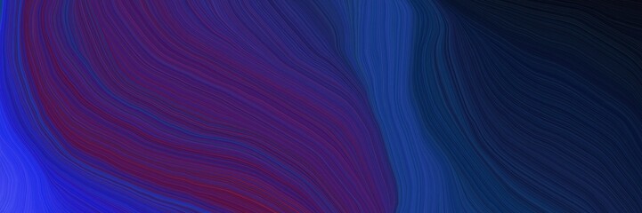 Aufkleber - creative banner with very dark violet, midnight blue and medium blue color. elegant curvy swirl waves background illustration