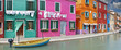 Fishermen's cottages on the Island of Burano , Venice 
