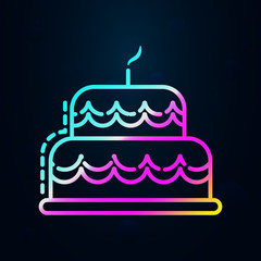 Poster - birthday cake in nolan style icon. Simple thin line, outline vector of birthday icons for ui and ux, website or mobile application