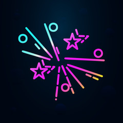 Poster - firework in nolan style icon. Simple thin line, outline vector of birthday icons for ui and ux, website or mobile application