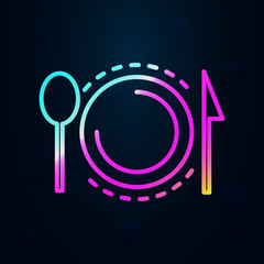 Poster - cutlery in nolan style icon. Simple thin line, outline vector of birthday icons for ui and ux, website or mobile application