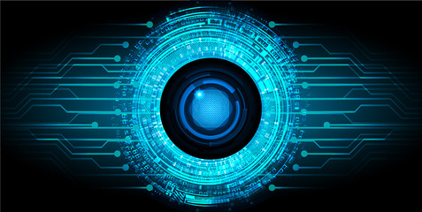 blue eye cyber circuit future technology concept background
