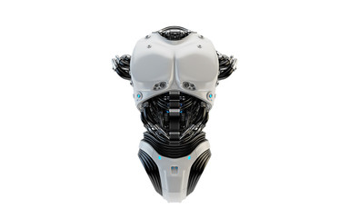 Futuristic robot body part for replacement, 3d rendering of armless robotic torso