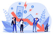 © Bro Vector - People facing financial crisis and loss. Business people upset about recession, economy problems. Vector illustration for bankruptcy, decrease, company failure, debt concept