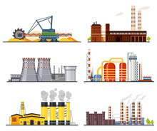 Factories Or Industrial Plants, Heavy Industry Set
