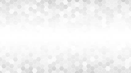 Light gray hexagonal mosaic background for business presentation. HD 16x9 vector pattern.