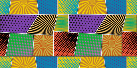 Aufkleber - Pattern comic speech bubbles in pop art style