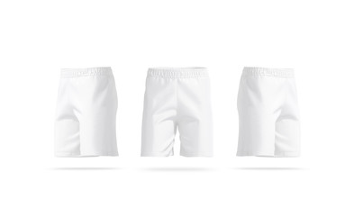 Wall Mural - Blank white soccer shorts mockup, front and side view