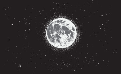 Wall Mural - full moon at the night time