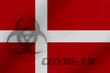 © Alexander Sánchez - 3D ILLUSTRATION VIRUS, BIOHAZARD SYMBOL CORONAVIRUS WITH Denmark FLAG, Flu coronavirus floating, micro view, pandemic virus infection, asian flu.
