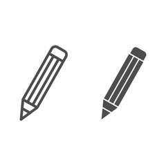 Poster - Pencil line and solid icon. Graphite pencil symbol, outline style pictogram on white background. School instrument to write and draw sign for mobile concept and web design. Vector graphics.
