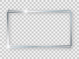Double silver shiny 16x9 rectangular frame