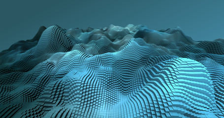 Wall Mural - abstract grid shape landscape background. 3d rendering