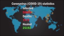 Blurred Digital Map With Corona Virus Statistics Forecasting Pandemic Infection Overlay