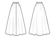 maxi skirt sketch vector illustration
